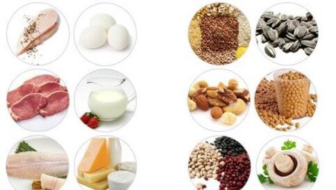 Produtos ricos en proteína animal e vexetal para potencia masculina
